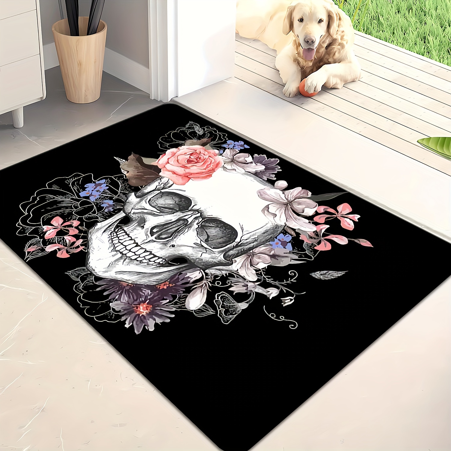 

Gothic Pattern Area Rug - Non-slip & Machine Washable For Indoor/outdoor Use | Patio, Garden, Bedroom, Living Room, Kitchen, Bathroom | Decorative Floor Mat With Memory Foam Padding