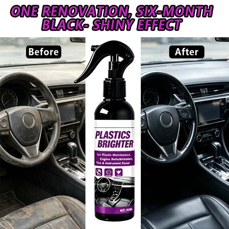 -one Car Plastic & Rubber Restorer Spray - Tire Shine, Interior Trim , Wheel Protector, Anti-crack & Anti-aging Protectant For Auto Detailing