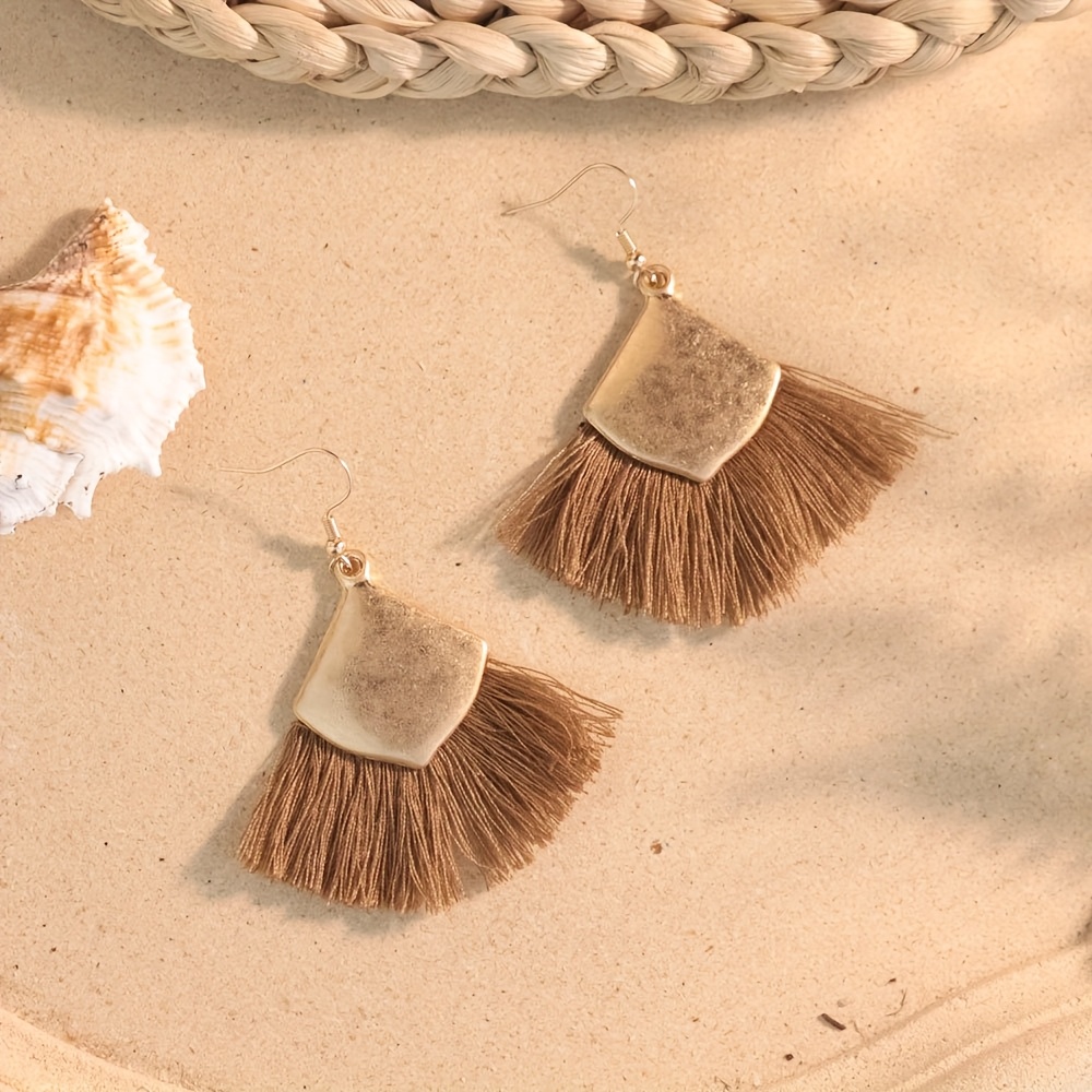 Women's Vintage Bohemian Tassel Earrings, Distressed Style