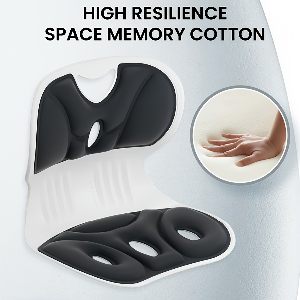 ergonomic lumbar support pillow anti   back cushion for study tv breathable washable nylon cover multi purpose non electric seat cushion with pressure   posture support black gray posture     durable construction Product details 2