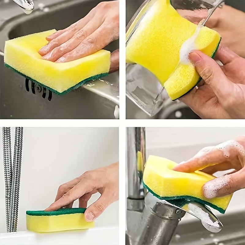 10 12 24pcs multifunctional cleaning sponge double sided cleaning pad special for kitchen dishwashing   material   and no scratches super absorbent   sponge with strong absorbency as a must have cleaning tool details 4