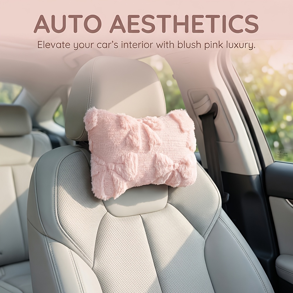 TEMU 1pc Pink , Made Of To Clean Material, Comfortable And Non Slip, , Suitable For Most Car Models, Warm New Car Gift, Interior Decoration