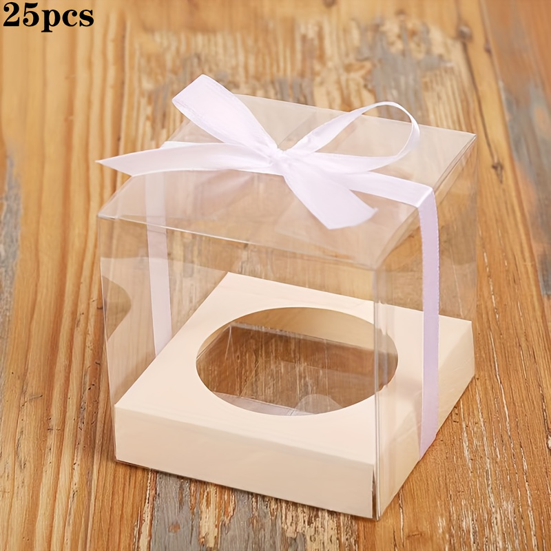 E-shop 25 Stück – Transparente Plastik-Geschenkbox, geeignet für Hochzeiten Partys, aus langlebigem PVC-Material, ideal für Verpackung Partydekoration,