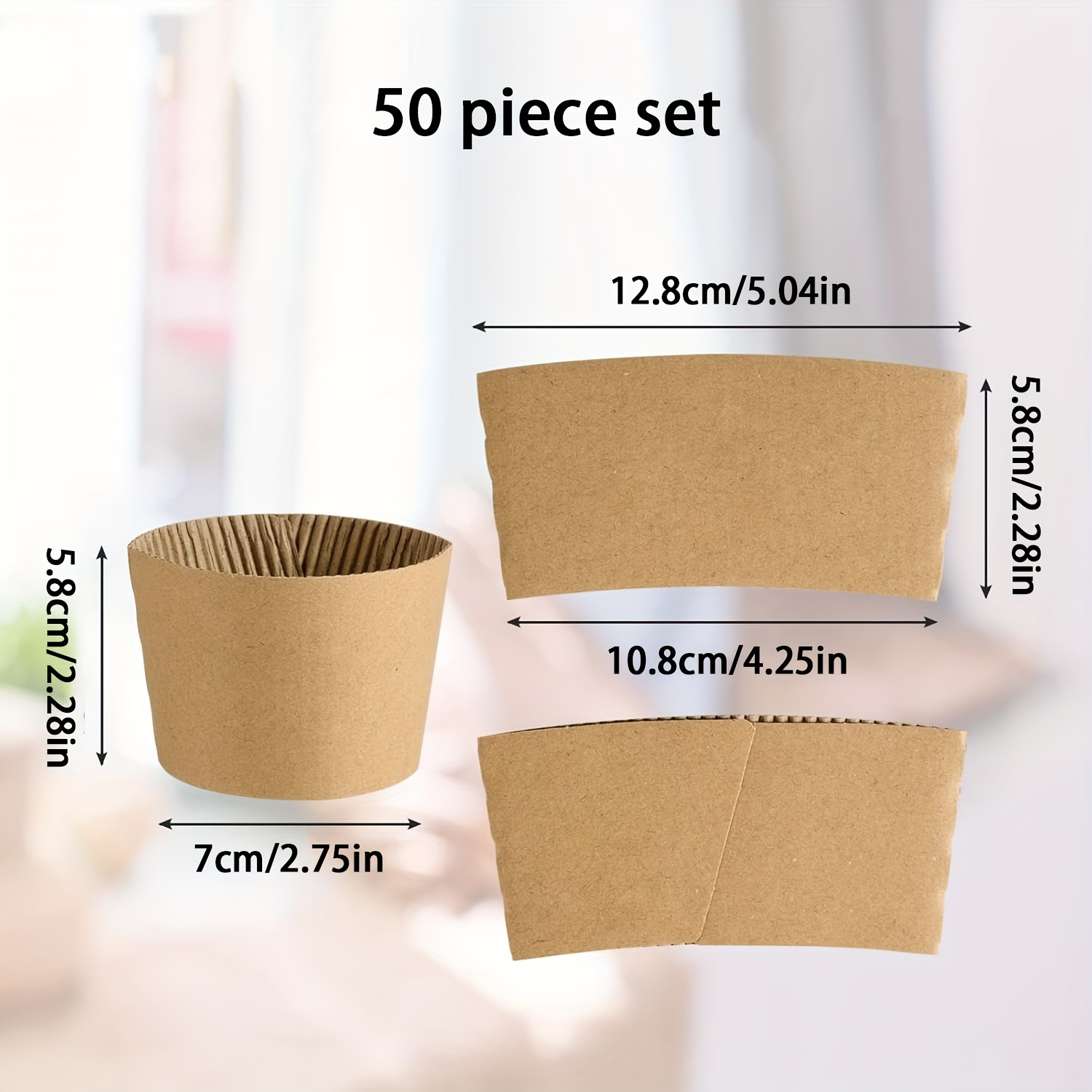 paper coffee cup sleeve 100 50pcs suitable 10 12 16 20 22 24 - Temu
