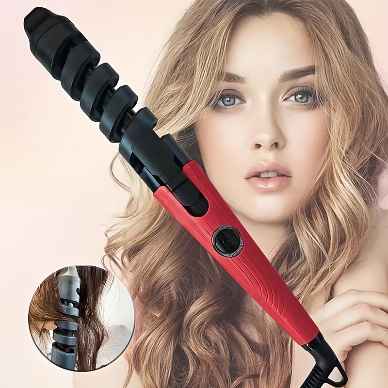 TEMU Professional Hair Curling Iron With Design - 110v, 45w, Spiral Curling Wand For Women, Gift For Styling And Grooming, Grooming Accessory | Tool | Durable Construction, Hair Styling Tools