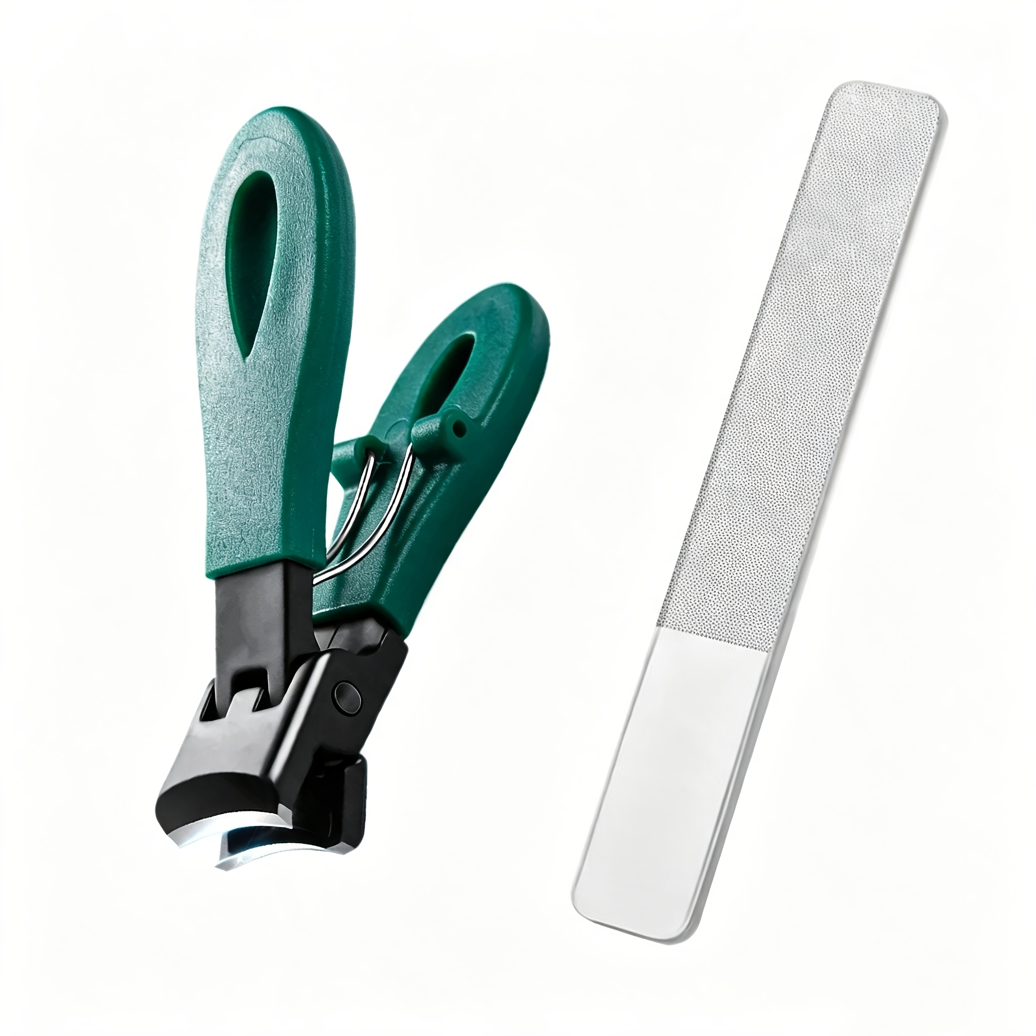 TEMU 2pcs Set Of High-quality Stainless Steel Anti Splash Nail Clippers With Nail Files And Portable Nail Tools