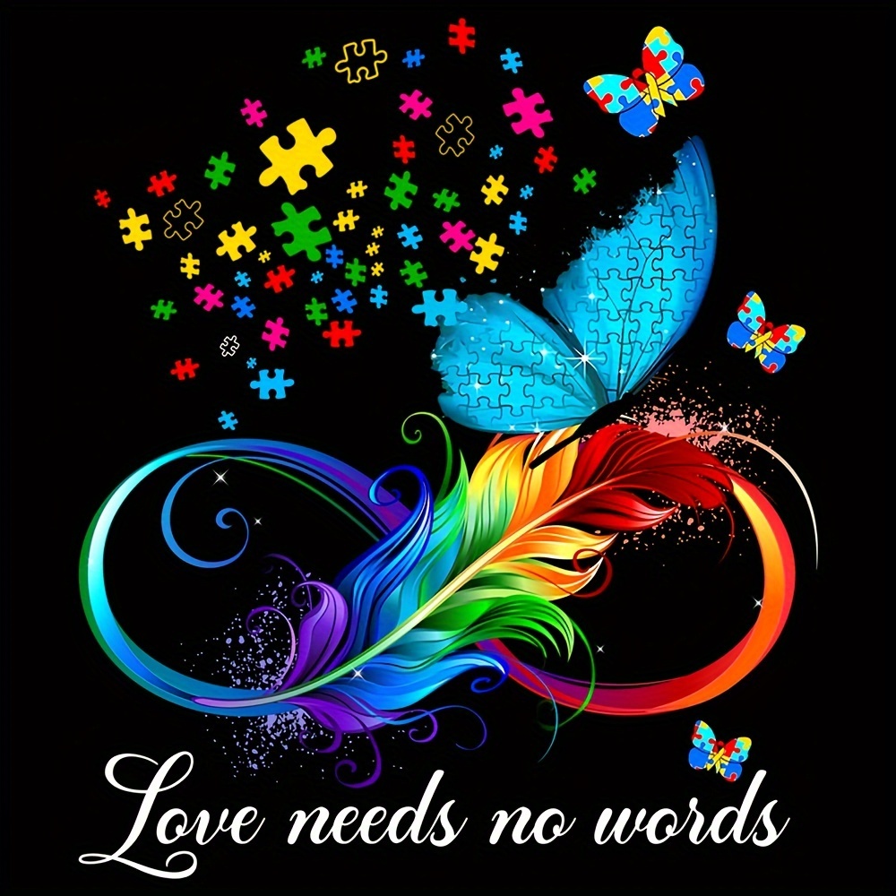 

Love Needs No Words Autism Support Autism Awareness Transfer Stickers On Festive Clothes Diy Heat Transfer Vinyl Iron On Patch For Shirts Jeans Diy Bag, Throw