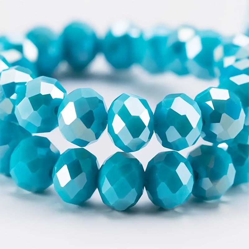 

113/83/62pcs Sparkling Lake Blue Crystal Glass Beads, 4/6/8mm, Pre-drilled For Making - Bracelets, Necklaces & Craft Projects