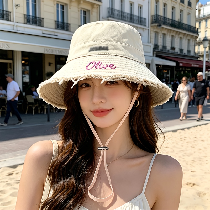 Custom Embroidered Fisherman Hat with Adjustable Drawstring