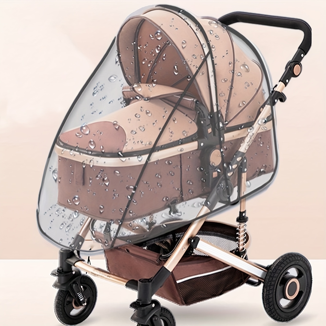 TEMU 1pc Baby Stroller Rain Canopy Windproof With , Portable Cover For Most Strollers (compatible With Bugaboo, , )