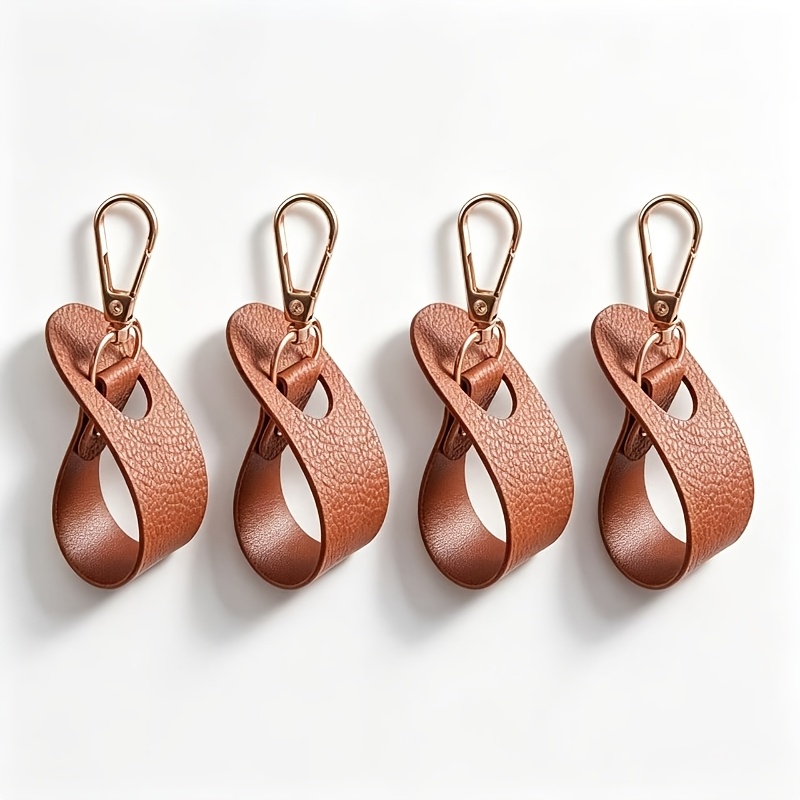 TEMU 4pcs Pack Multi-functional Anti-loss Hook Clip - Outdoor Mountaineering Gloves Solid Color Buckle Design, Sunshade Scarf And Multi-functional