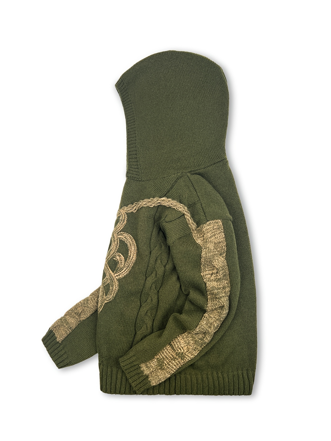 Women's Elegant Hooded Sweatshirt with Embroidered Jacquard Design