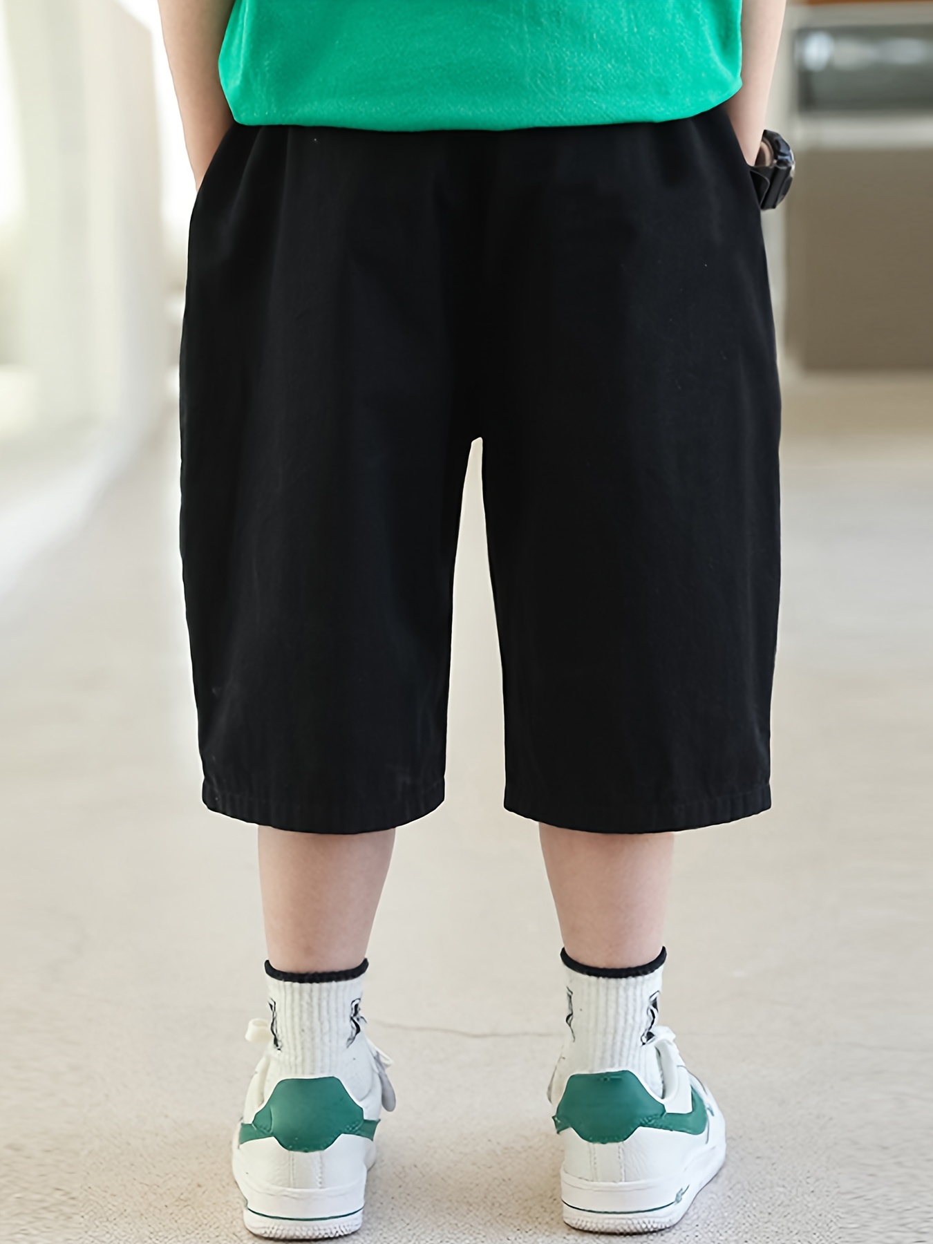 pantalones cortos holgados beige niños pantalones casuales Temu