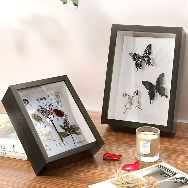 

1pc Classic Wooden Display Frame - Oblong 3d Decorative Photo Frame For Dried Flowers, Butterflies, And Keepsakes - Horizontal, No Electricity Needed - Ideal For Home Decor And