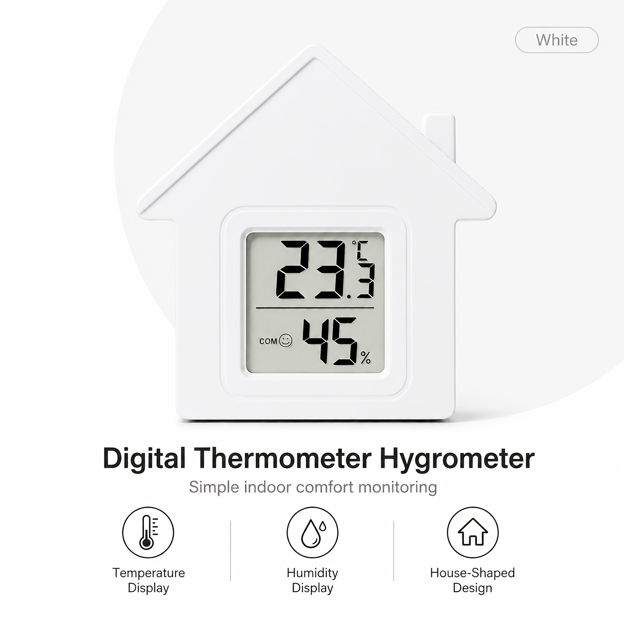 TEMU Thermomètre Hygromètre Numérique, Moniteur d'Humidité et de Température Intérieure avec Indicateur de Confort, Jauge d'Humidité de Pièce de