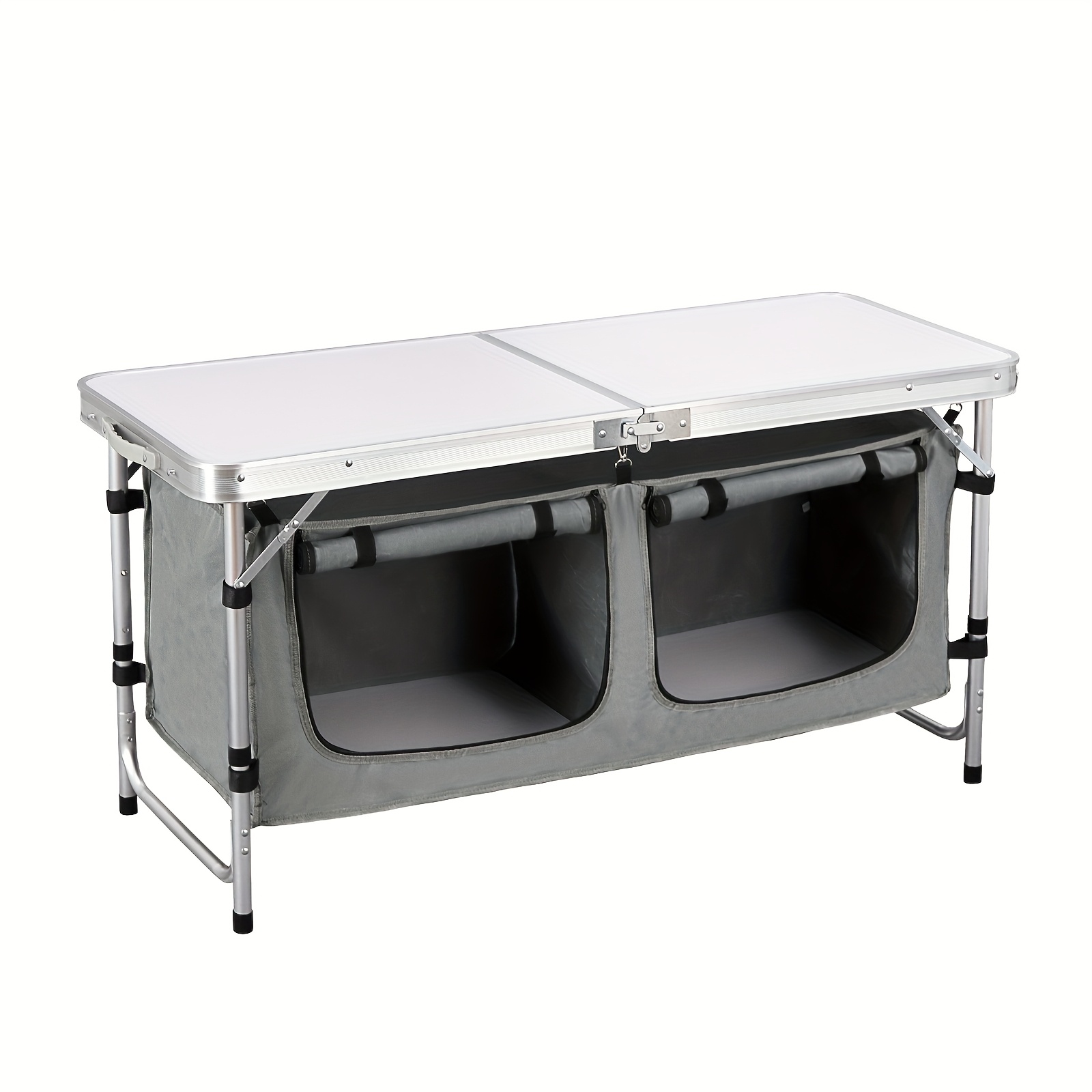 E-shop 1 Stück Outdoor-Tisch Campingtisch Campingmöbel Reisezubehör Klappbarer Tisch mit Tragetasche Aluminium- Leichtgewicht 56x46x40cm Tragbar für