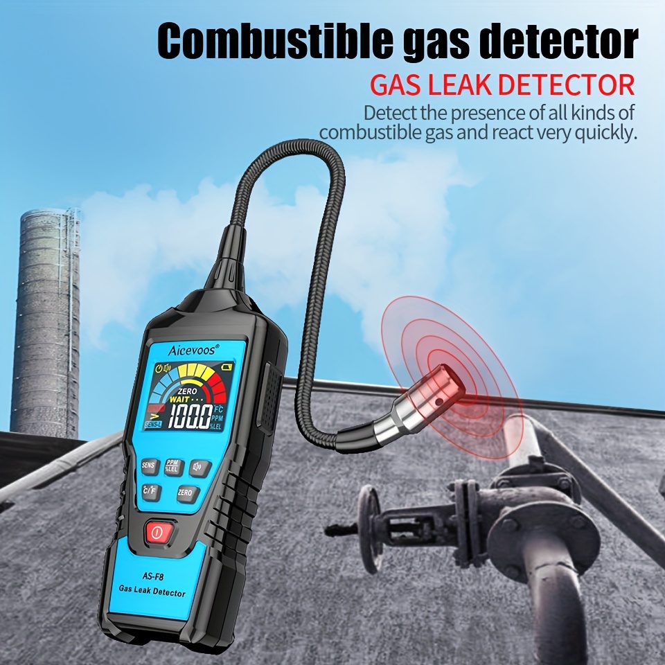 

Combustible Gas Leak Detector Flammable Gas Natural Gas Tester Sound Light Alarm Meter Determine