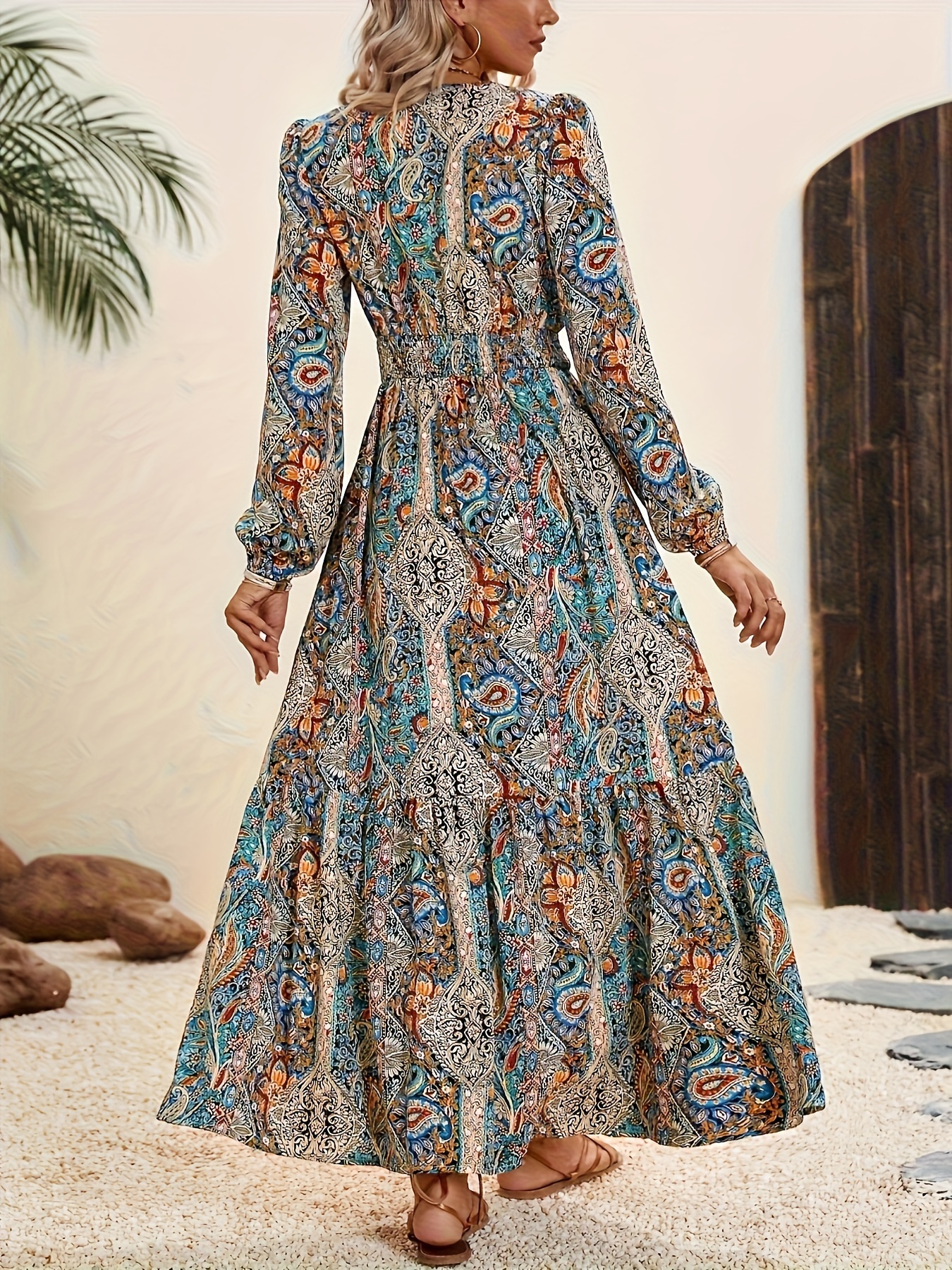 ドレス Original paisley pattern dress Paisley Shirt Dress