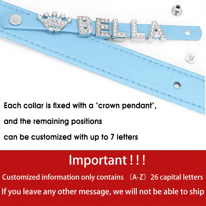 Personalized PU Leather Dog Collar with Exquisite Pendant, Custom Tag