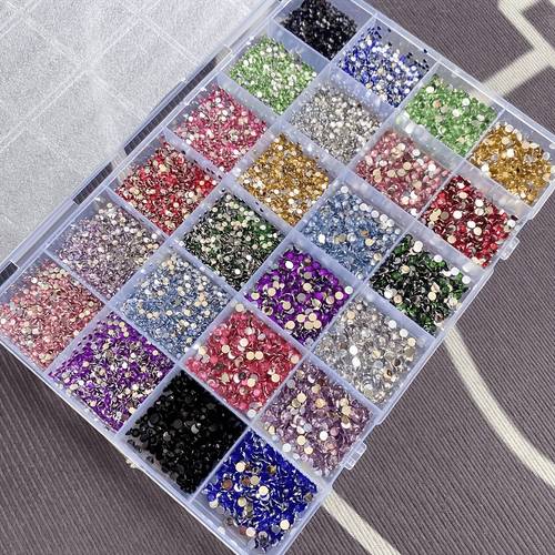10000pcs shimmering 24 color flat back art rhinestones multicolor with pen and tweezers for fashion shoes clothing and packaging decor nail art additions vibrant colors durable rhinestones