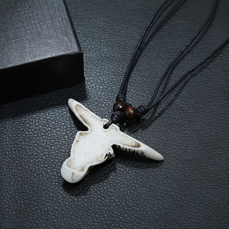 Hand-Carved Bull Horn Necklace, Unique Gift