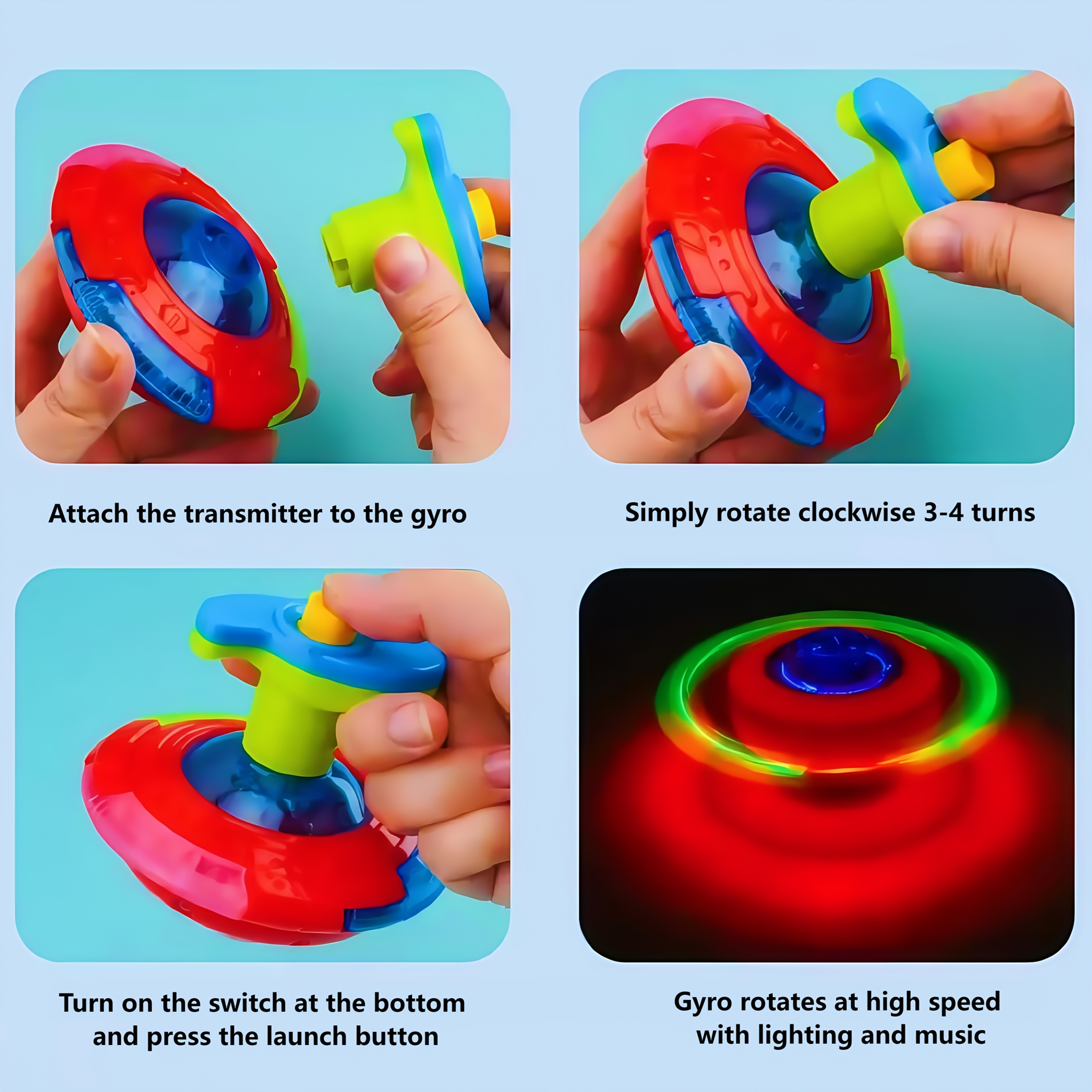 Holiday Gift UFO Gyroscope Toy with Glowing Lights