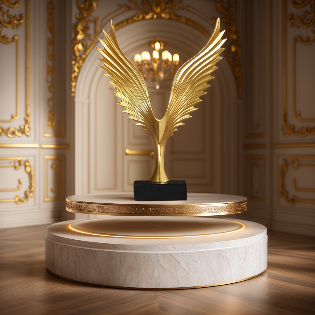 1pc Golden roc with Spread Wings Resin Statue, Modern Minimalist Abstract Desk Sculpture for Home, Office, Living Room, Bedroom, Indoor Decor, No Electricity Needed, Bookshelf Decoration