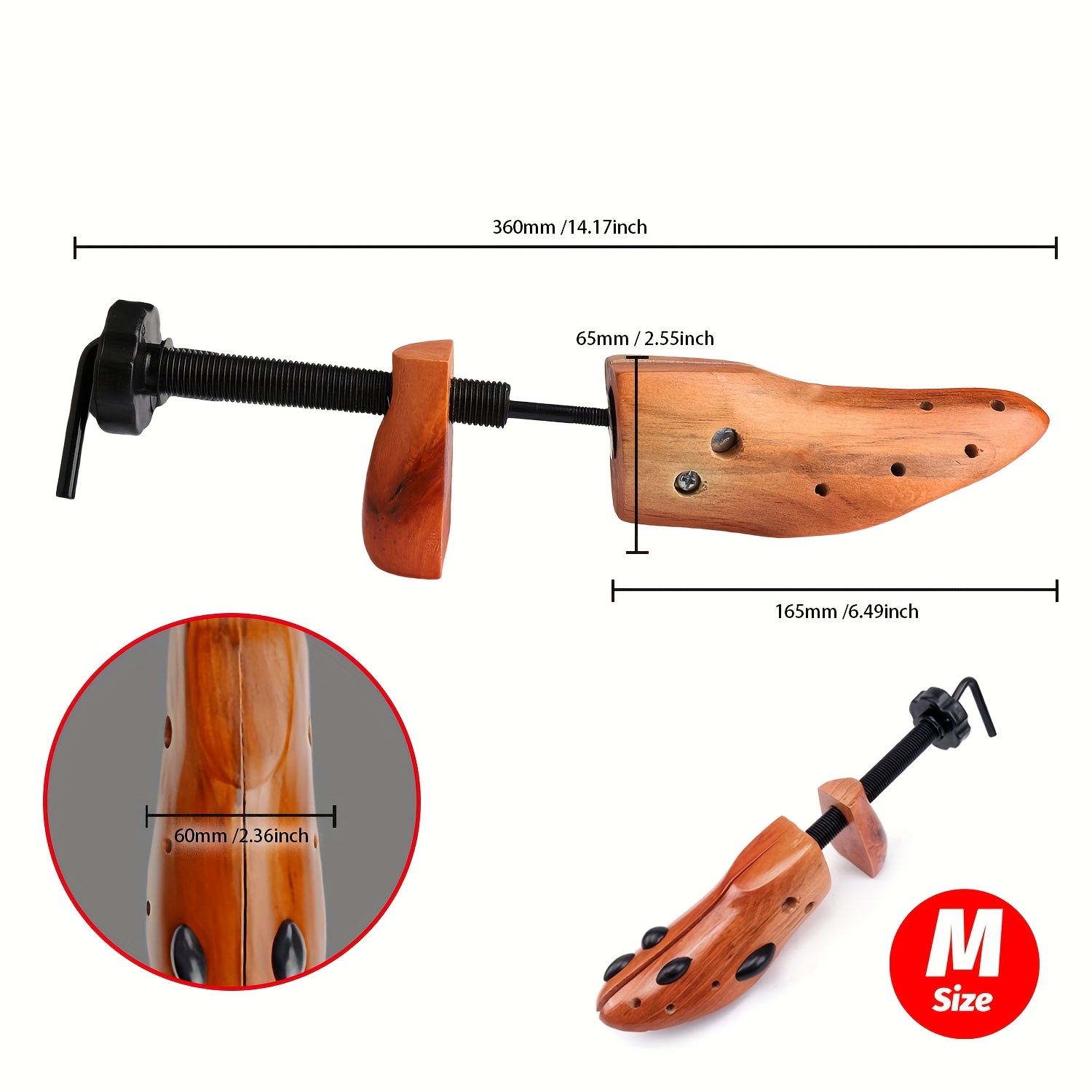 TEMU 2-pack Cedar Shoe Stretcher, Boot Stretcher Tree, Man's Size 4-12, Shoe Lasts For Shoe Repair, Jewelry, Watch Additions, Wooden Tool For Footwear Care