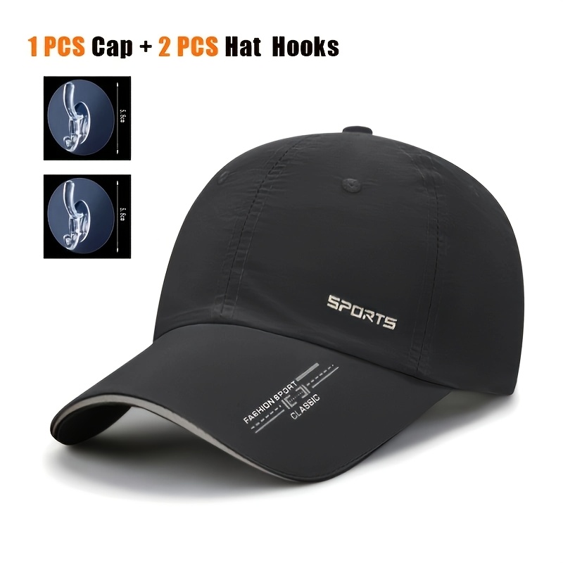 TEMU Men's Quick Dry Baseball , Sports Printed Sun Hat, Adjustable Casual Outdoor Sports Hat Unisex, For Sports/outdoor/golf/fishing