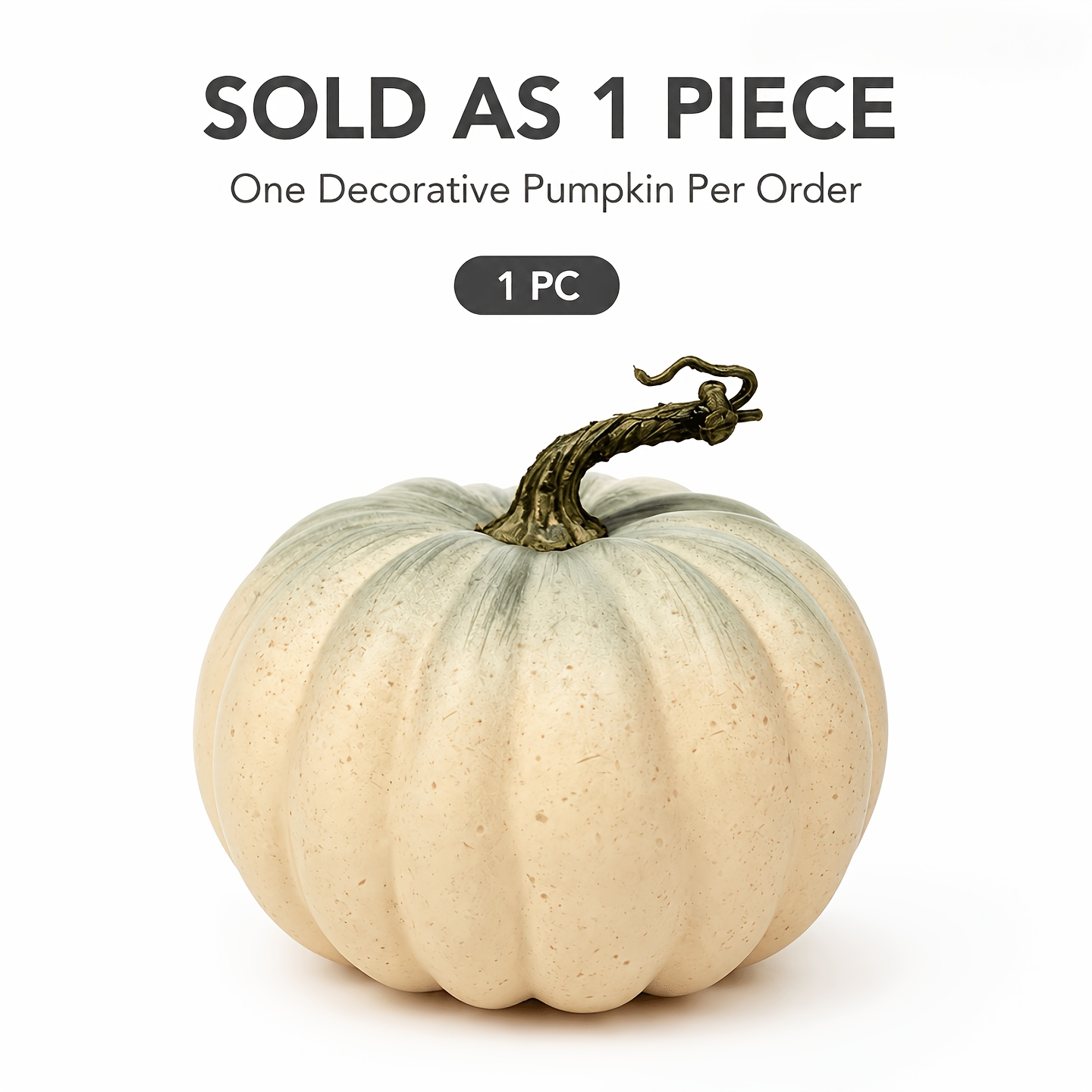 Image of 1pc 7.08 Inch Artificial Simulation Pumpkin, Gradient Green And Beige Color, Classic Style Foam Pumpkin, Decorations For Thanksgiving, , Halloween, Home Table, Fireplace, Porch And Holiday Party