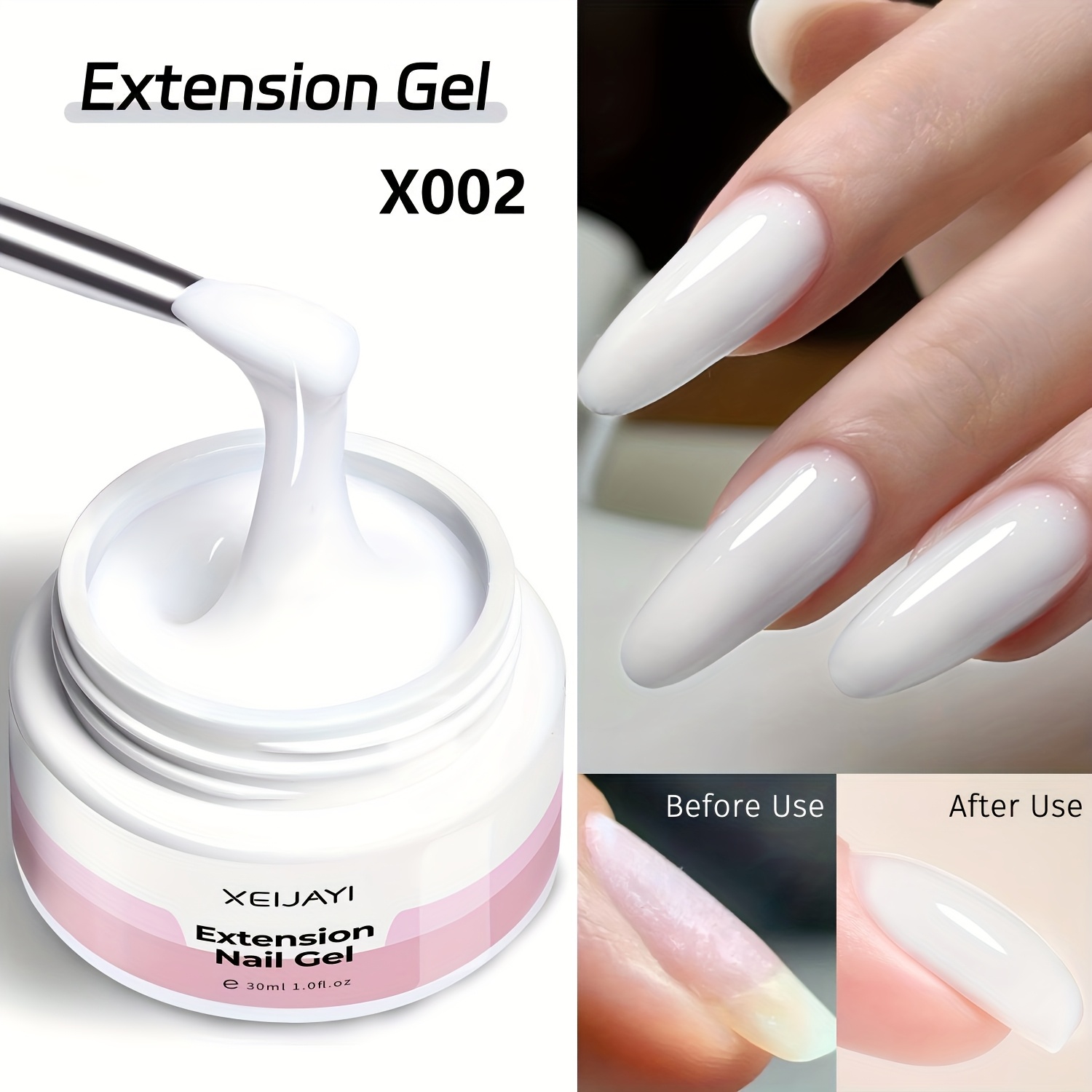 Xeijayi 30ml 6-color Solid Builder Gel For Nails, Extension Hard Nail Gel, Non-sticky Hand Nail Sculpture Gel, Acrylic Extend Nail Gel For Nail Art