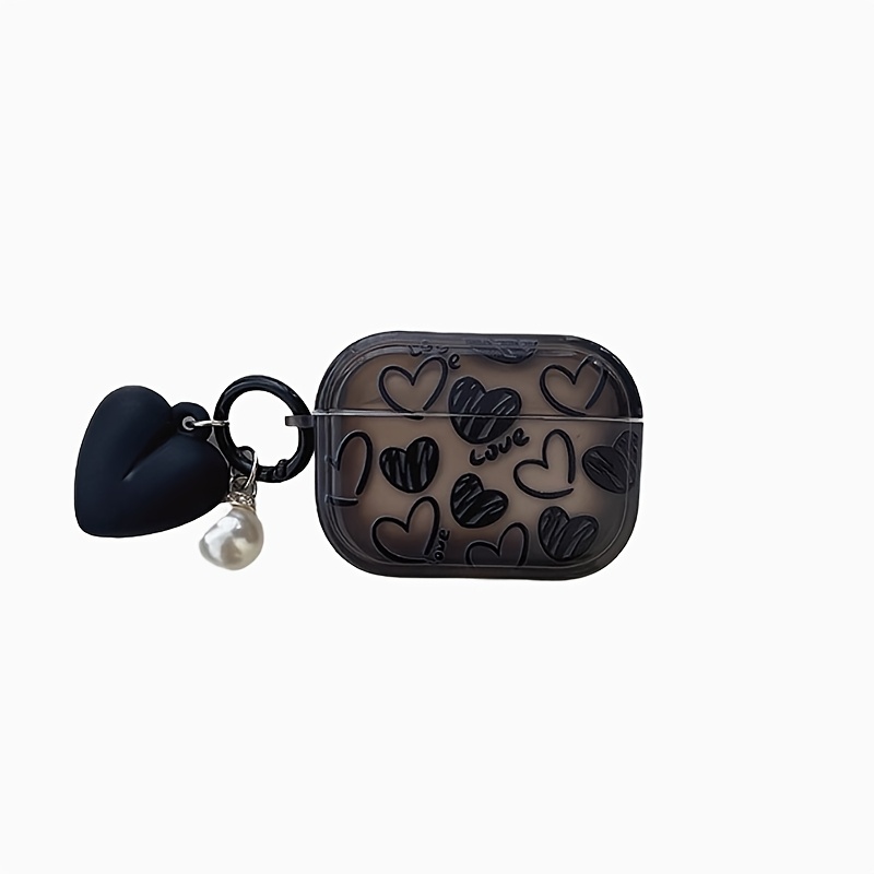 Image of Fashionable Black Heart For , For Headphone Cover For , Transparent Black For 3rd/, Full Protection Against Drops