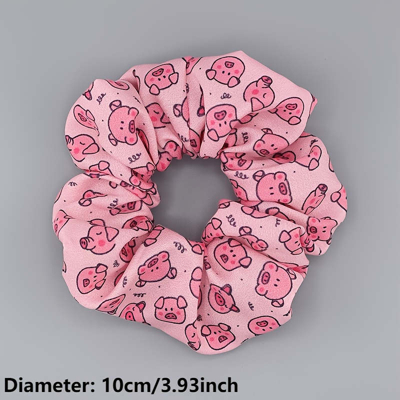 Image of 1 Stylish And Cute Pink Pig Scrunchie, A Fashionable Hair Tie, Women's Accessory, High-elasticity And Durable Hairband, Ladies' Fashion Hair Tie, Women's Clothing Accessory