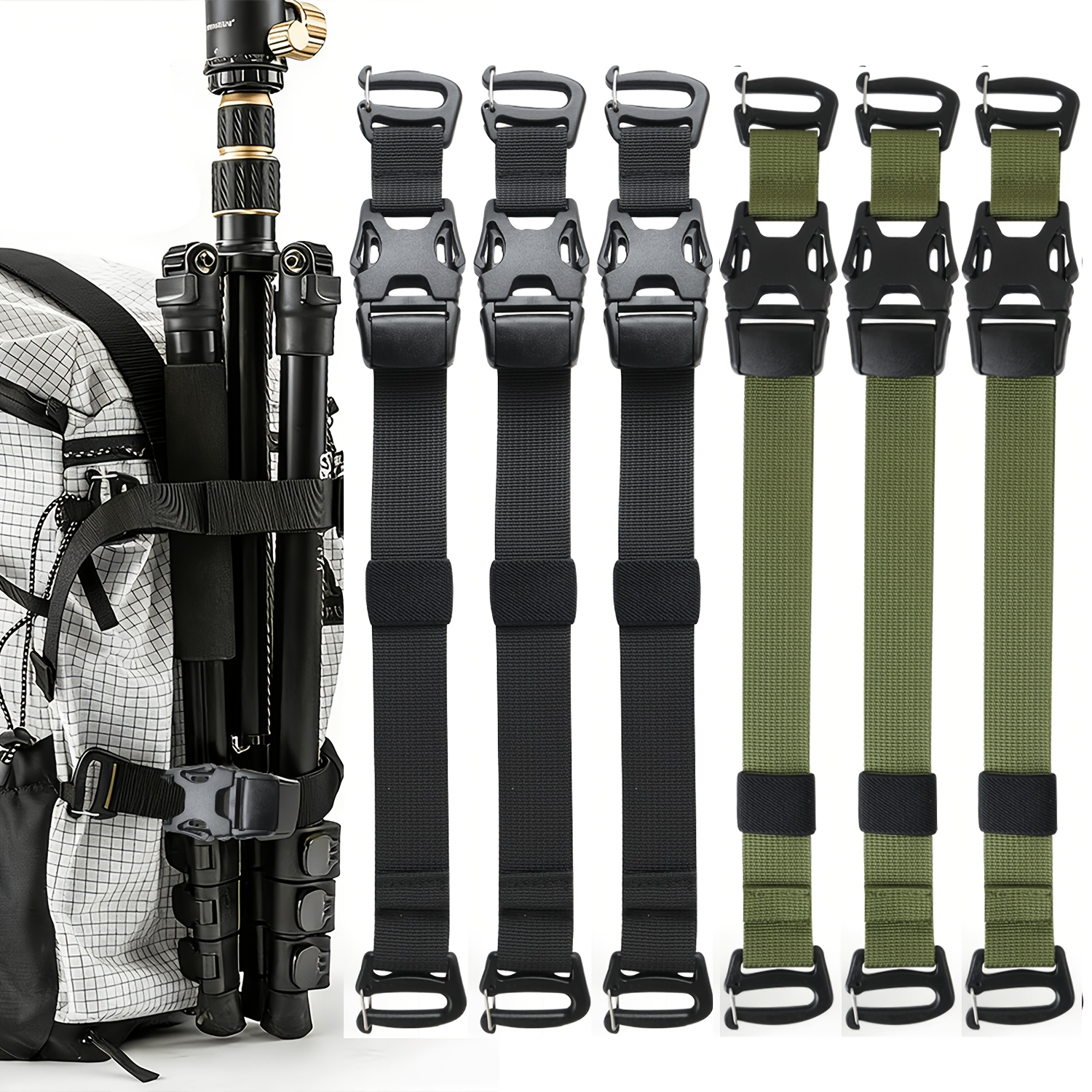 6pcs Tactical Molle System Backpack Straps and Buckles Set