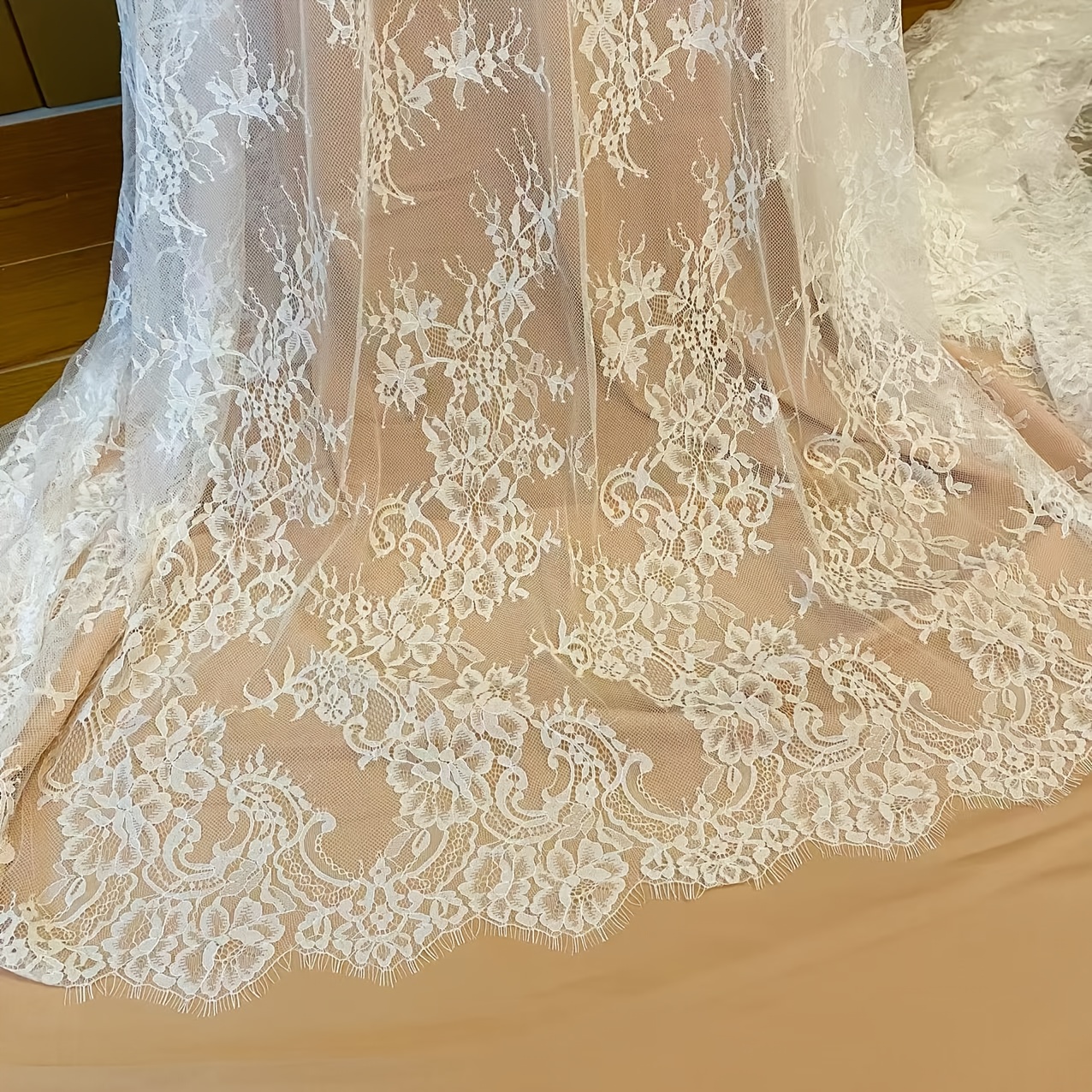 3 meters ivory lace fabric elegant sheer nylon - Temu Malaysia