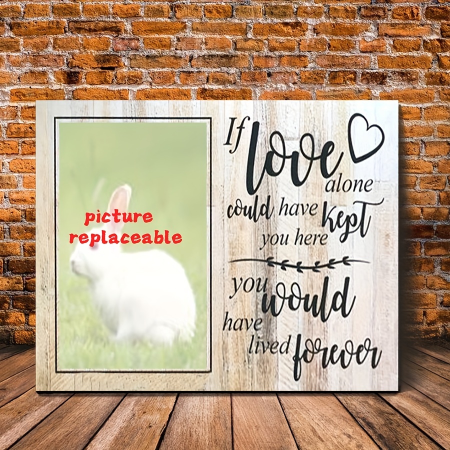 

Customizable Pet Art - Personalized Rabbit , 11.8x15.7" Wooden For Bereavement & , For Loss Of A