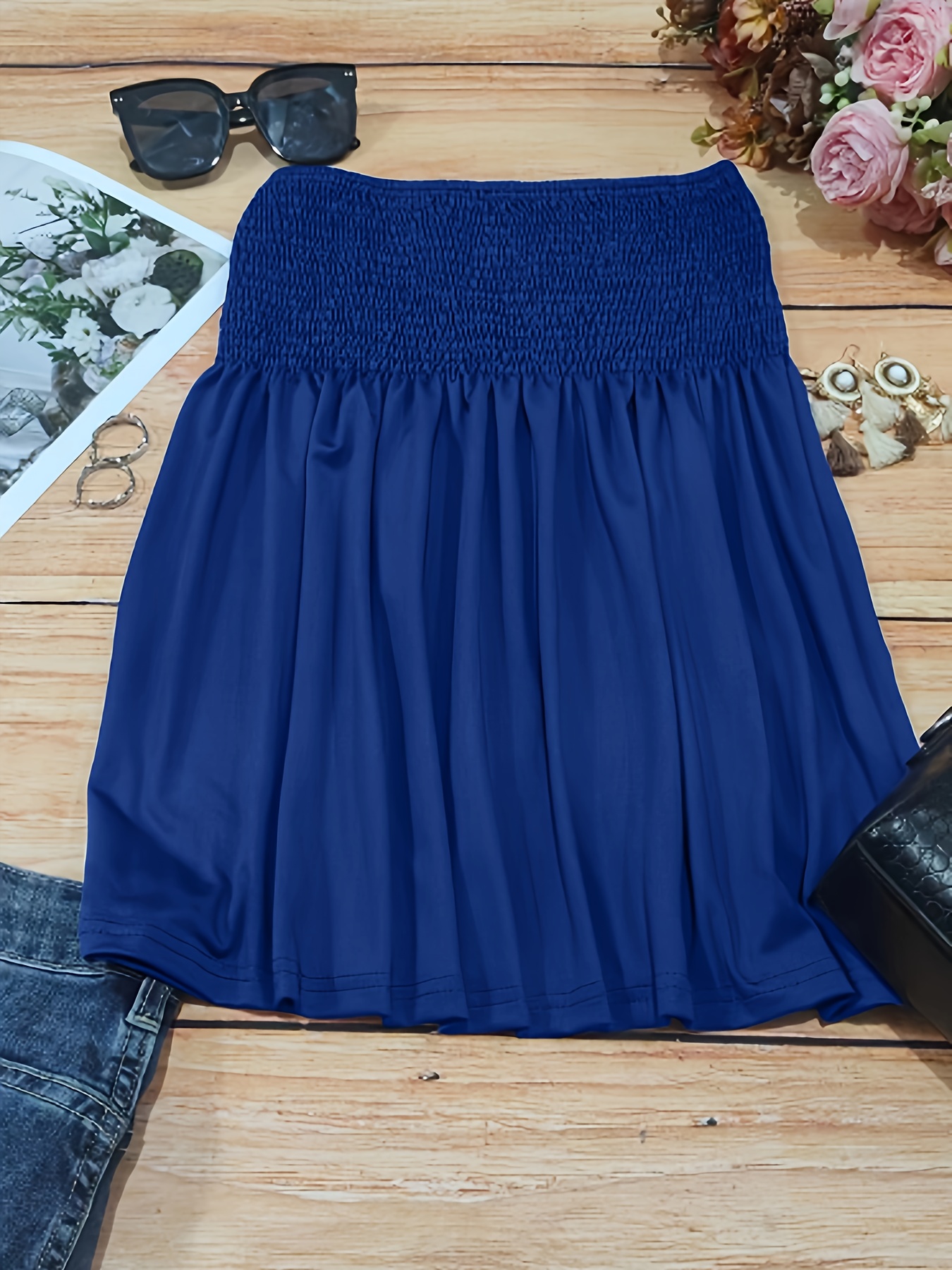 Women's Elegant Off-Shoulder Crop Tube Top - Stretchy Solid Color Short Sleeve Blouse with Ruching Detail, Machine Washable for Spring Summer Fall Casual & Dressy Outfits, Crop Top Blouse, Seasonal Fashion, Flowy Fabric, Comfortable Fit