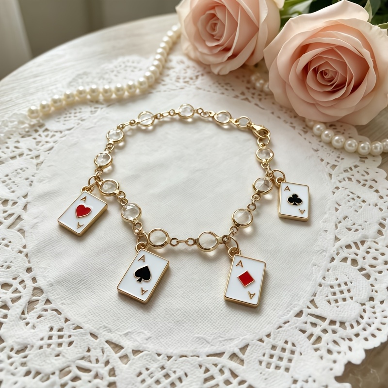 TEMU 1pc. Car Pendant Poker Card A Crystal Chain Pendant Car Steering Wheel...rearview Mirror Pendant