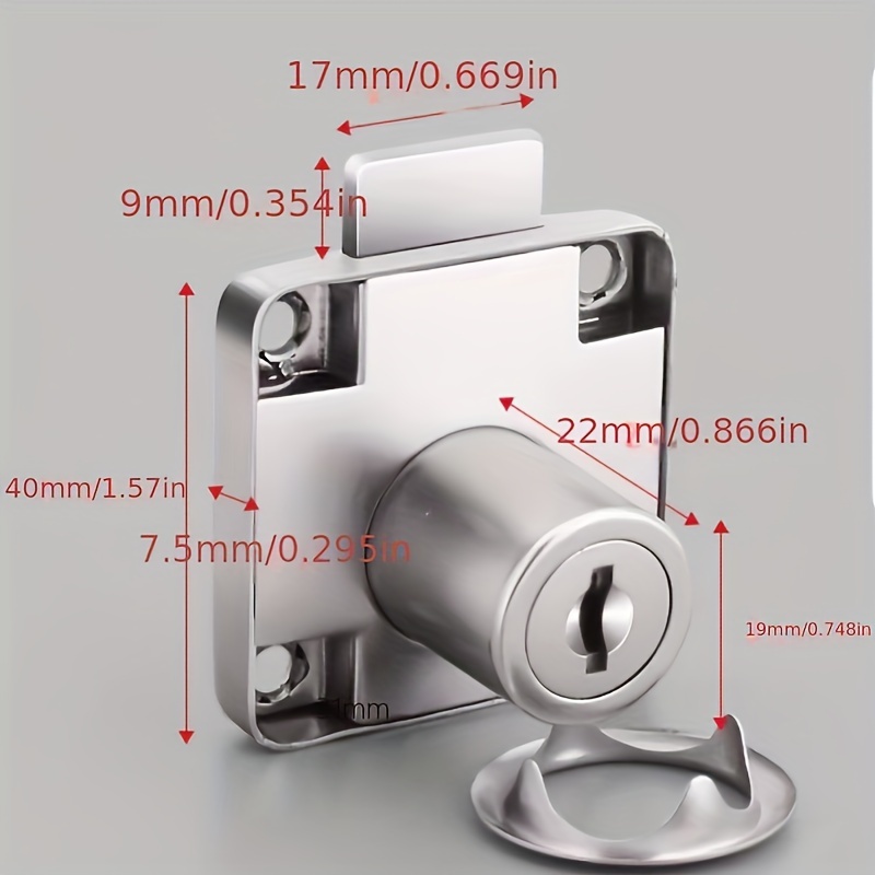 1pc Solid Cabinet Drawer Latch Lock – Furniture Door Lock Hardware For Desk, Closet, Bedside, Bookshelf