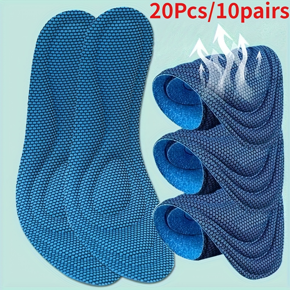 Image of 20pcs/10 Pairs Of Nano 5d Sports Insoles, Featuring Shock Absorption And , Designed To Arch Support, Ideal For Running, Made From Soft Material, Suitable For Men And Women