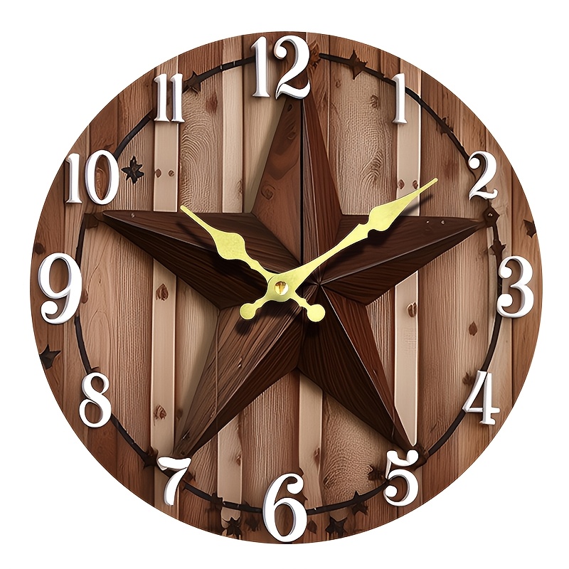 

Star Silent Wall Clock - Battery-powered, No Ticking, Bedroom, Living Room, Office, Kitchen, Bathroom Decor