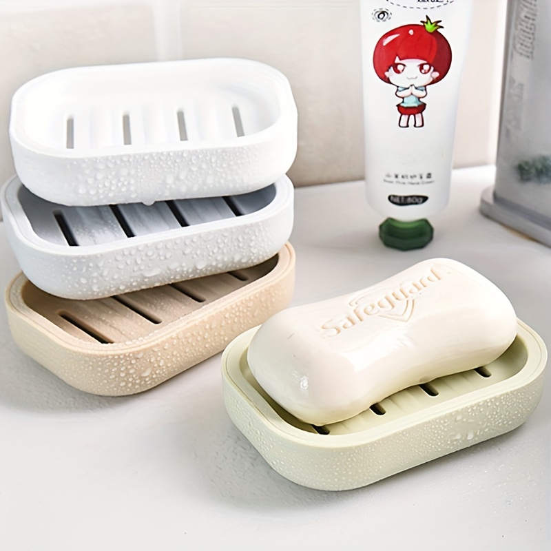 

Japanese Thickened Double Layer Soap Dish Set, Plastic Rectangular Draining Soap Holder With Lid, Portable Travel Soap Case - Pack Of 1 , Christmas Decorations