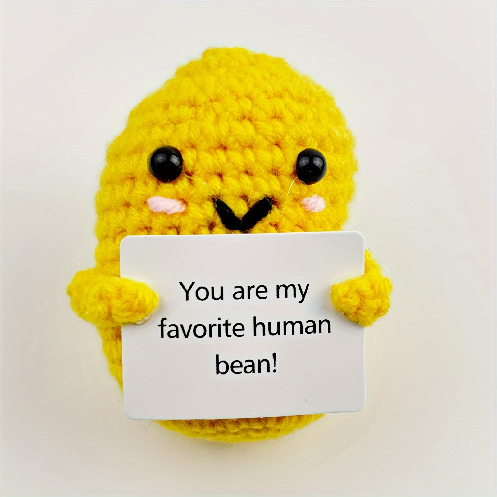  Mini Funny Positive Potato, 3 inch Knitted Potato Toy with  Positive Card Creative Cute Wool Positive Potato Crochet Doll Cheer Up  Gifts for Friends Party Emotional Life Potato Toy Crochet Potato 