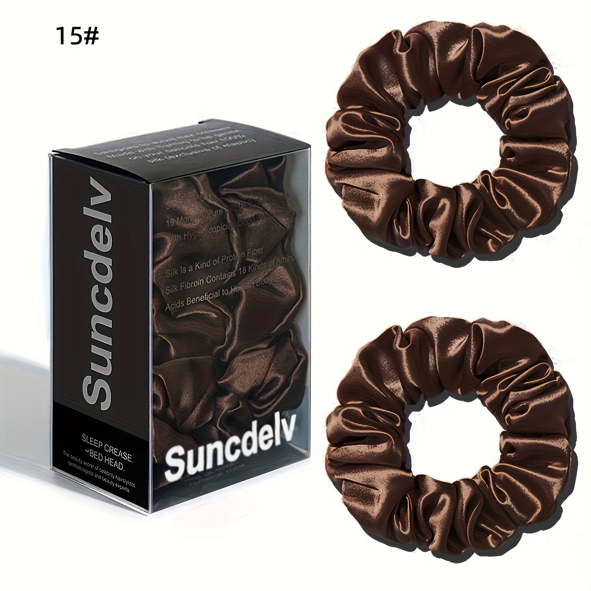E-shop 2er-Pack hochwertige 100% Seide Haargummis | Einfarbige, minimalistische, breite Haarbänder, 3,5 cm Breite, 22 Momme, Valentinstagsgeschenk,