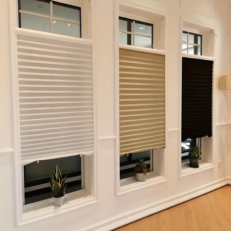 Cortina de sombra con ventosa, persiana enrollable de PVC sin perforaciones  para dormitorio, oficina y balcón - AliExpress