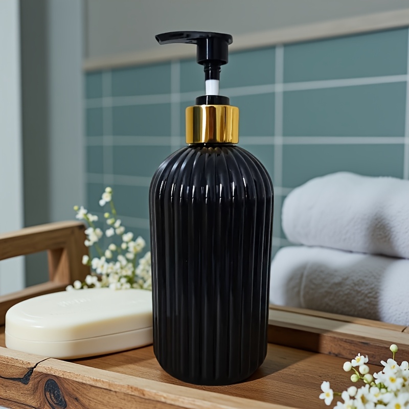 Image of 1pc Simple Plastic Soap Dispenser, Countertop Lotion Bottle With Pump, Bathroom Hand Soap Dispenser, Refillable Empty Bottle For Shampoo Shower Gel Hair Conditioner, Bathroom Accessories
