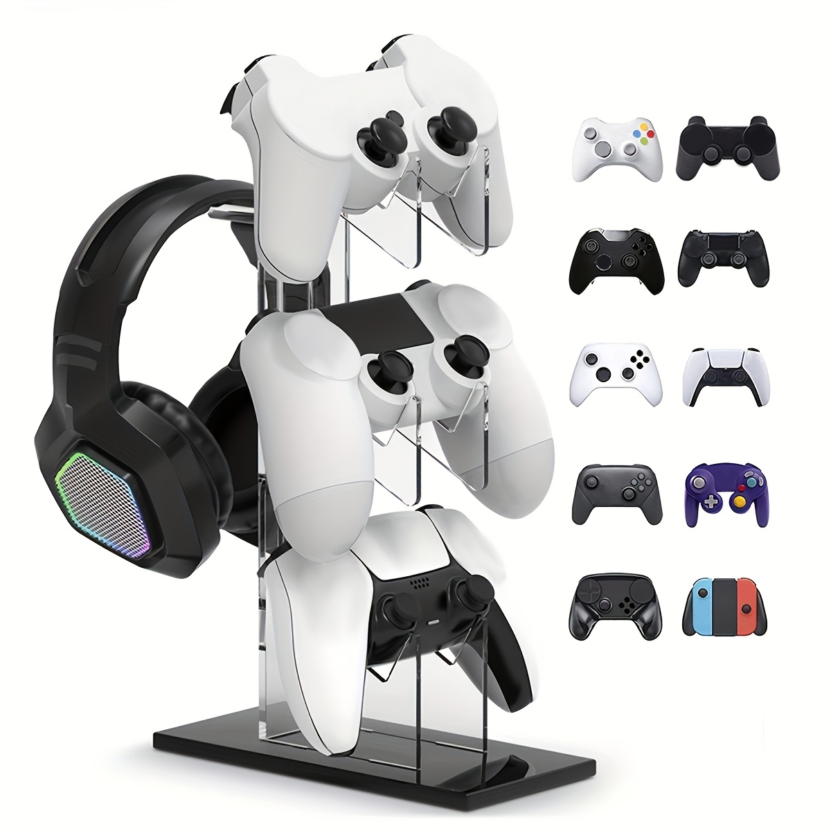 

Universal 3-layer Controller Stand & Headphone Stand Game Accessories For Ps5 Ps4 Storage Stand, Controller Holder Headset Stand Game Accessory