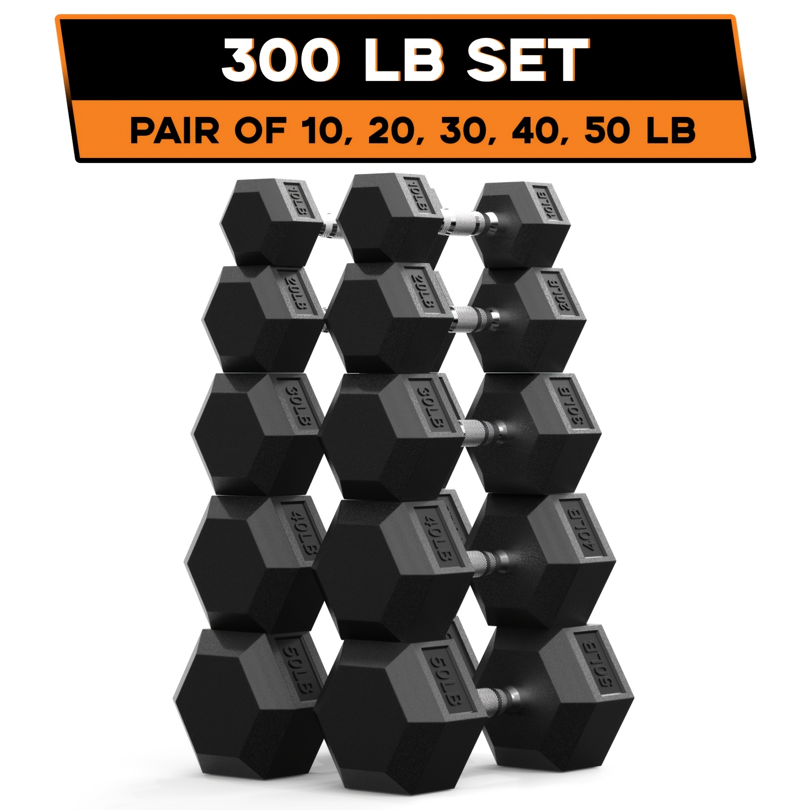 40 355lb hex dumbbell set rubber   home gym dumbbells for crossfit   strength training weights with ergonomic grip durable   construction non slip rubber coating for full body workouts ideal for fitness enthusiasts gym user