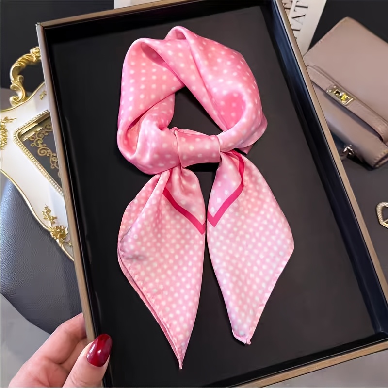 TEMU Foulard Carré à Pois Tendance, 27.5*27.5 Pouces, Utilisation Polyvalente comme Foulard, Écharpe ou Châle, Convient à Toutes