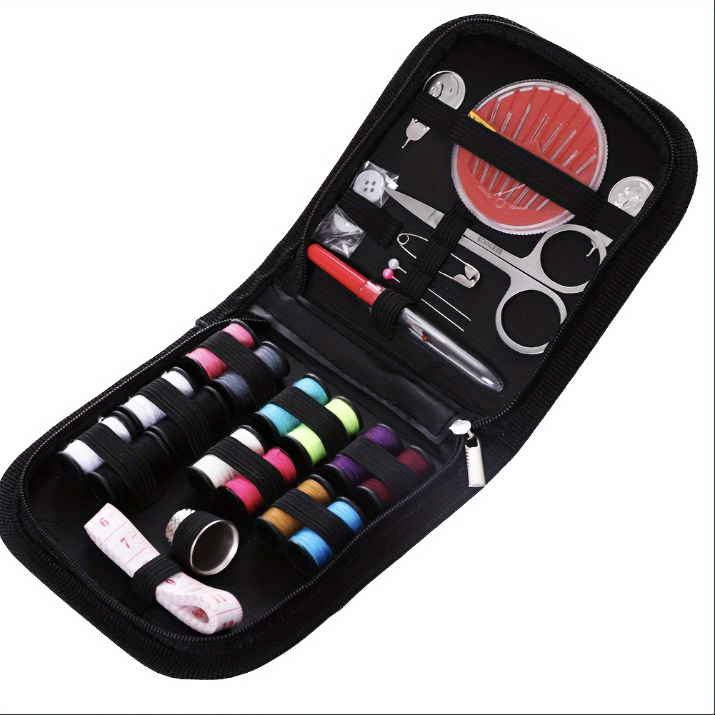 

Compact Travel Sewing Kit - Portable Mini Canvas Set With Mixed Colors, , Essential Supplies For Quick Repairs & Use